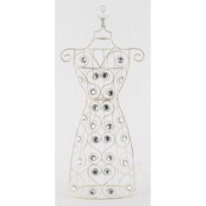 Inart 3-70-872-0015 μεταλλικό λευκό μπούστο με στράς.