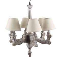 Inart 3-10-876-0007 φωτιστικό οροφής ξύλινο 6 φωτο μπέζ 56x56x62