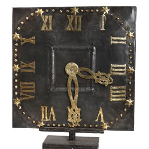 Ρολόι δαπέδου διακοσμητικό μεταλλικό σκουρο καφέ.