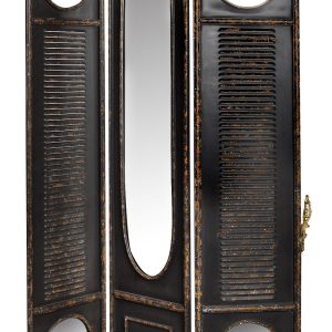 Παραβάν μεταλλικό με καθρέπτη.