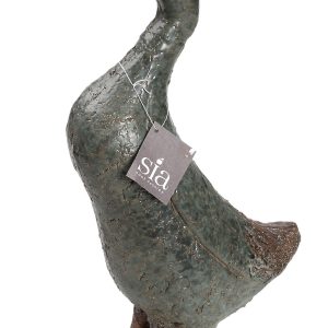 Κεραμική πάπια SIA πράσινη με καφέ πόδια και μύτη.