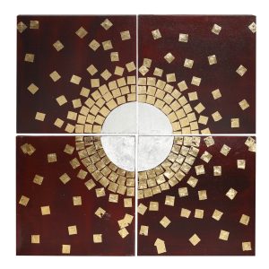 Πίνακας καμβάς τετράπτυχος θέμα ήλιος.