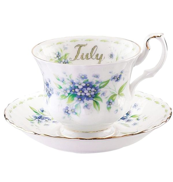 Royal Albert Flower of The Month Ιουλιος Φλυτζάνι καφε και πιατάκι.