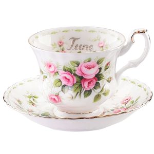 Royal Albert Flower of The Month Ιουνιος Φλυτζάνι καφε και πιατάκι.