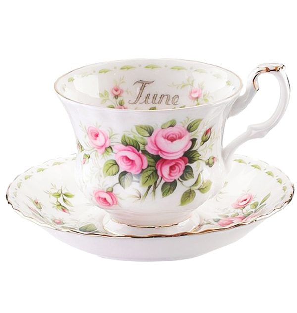 Royal Albert Flower of The Month Ιουνιος Φλυτζάνι καφε και πιατάκι.