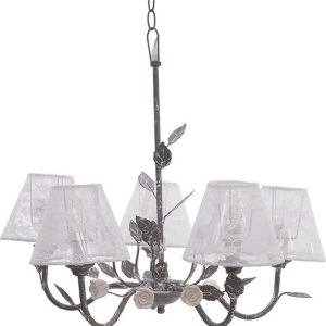 INART 3-10-876-0088 ΦΩΤΙΣΤΙΚΟ ΟΡΟΦΗΣ 5ΦΩΤΟ ΜΕΤΑΛΛΙΚΟ ΤΡΙΑΝΤΑΦΥΛΑ ΑΝΤΙΚΕ ΓΚΡΙ Δ56Χ50 / 100