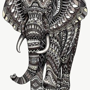Διακοσμητικό πάνο τοίχου ελέφαντας τέχνη Μandala. 230x320. oikd130