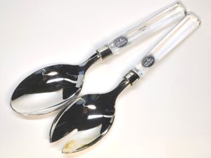  Σετ σερβιρίσματος σαλάτας 2τμχ. Inox - συνθετικό. oikd91