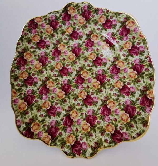 Αυθεντικό πιάτο ROYAL ALBERT CHINTZ ROSES 1999. 23,5x25cm. oikds32