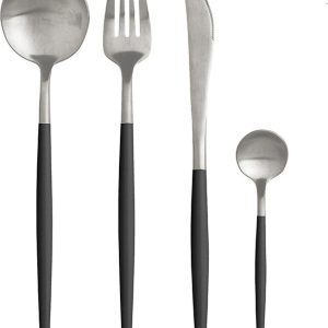 Inart Σετ Μαχαιροπήρουνα 24 Τεμαχίων μαύρο/ασημί  7-60-394-0016