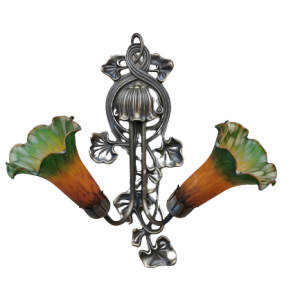 Φωτιστικό τοίχου από μέταλλο & γυαλί - κλασικό .44x35.cm. oikos76