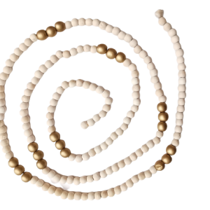 Γιρλάντα Με Χάντρες λευκό-χρυσό. 200cm. oikos104