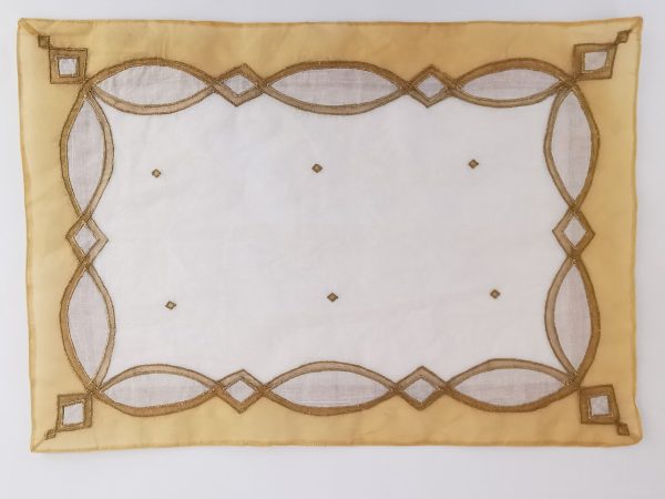 Σουπλά  σετ των 6 100% Cotton σε μελί-λευκό  χρώμα. 50x35cm. oikos15 - Image 2