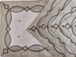 Σουπλά σετ των 6 100% Cotton σε μπέζ-γκρί χρώμα. 50x35cm. oikos30