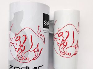 Κούπα πορσελάνης λευκή με ζώδιο ΤΑΥΡΟΣ S&P. BAM07254