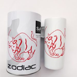 Κούπα πορσελάνης λευκή με ζώδιο ΤΑΥΡΟΣ S&P. BAM07254