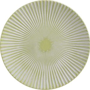 INART Πιατέλα Ξύλινη Αντικέ Πράσινη. Δ31x4cm. 3-70-686-0022