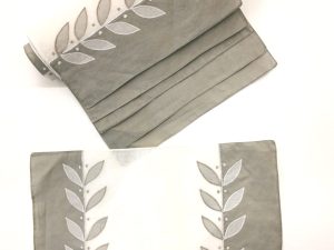 Σουπλά σετ των 6 100% Cotton σε γκρί-λευκό χρώμα. 46x33cm. oikos196