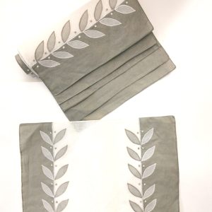 Σουπλά σετ των 6 100% Cotton σε γκρί-λευκό χρώμα. 46x33cm. oikos196