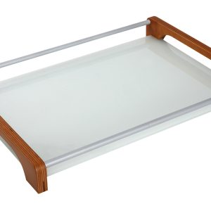 Δίσκος Σερβιρίσματος -Γυαλί/Μέταλλο/ξύλο .45x33cm. oikos303