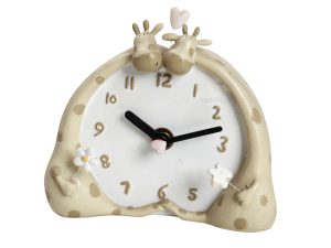 Eπιτραπέζιο Ρολόι BEBE  Polyresin -μπέζ..12x13cm. oikos315