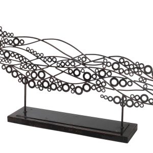 Διακοσμητικό Τραπεζιού Μέταλλο -ξύλο. 85x40cm. oikos252