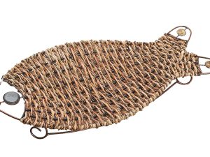 Διακοσμητική Πιατέλα Ψάθινη "ΨΑΡΙ". 50x25cm. oikos266