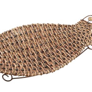 Διακοσμητική Πιατέλα Ψάθινη "ΨΑΡΙ". 50x25cm. oikos266