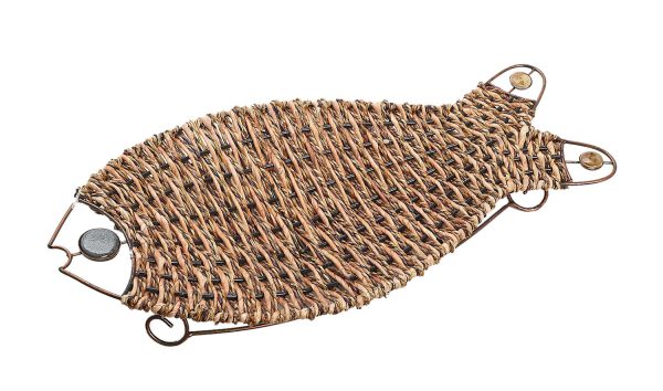 Διακοσμητική Πιατέλα Ψάθινη "ΨΑΡΙ". 50x25cm. oikos266