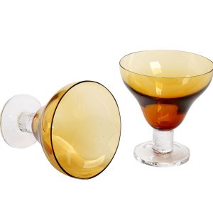 Γυάλινα μπώλ παγωτού-μελί.σετ των/6. 14x12cm. oikos241