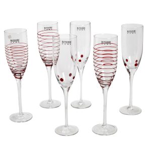 Κρυστάλλινα Ποτήρια Σαμπάνιας. σετ των/6. 25x6cm. oikos239