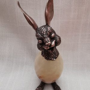 Διακοσμητικός Λαγός απο Ασημί και Όνυχα. 12x3,5cm. oikos411