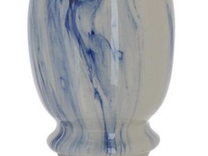 Kηροπήγιο Κρακελέ Κεραμικό Λευκό/Μπλε. 12.5x26cm.  3-70-713-0027