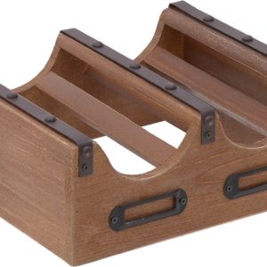 INART  Μπουκαλοθήκη ξύλινη 2 Θέσεων 24x20x10cm. 3-70-314-0061