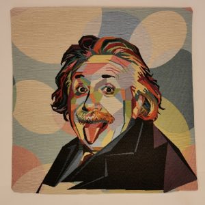 Mαξιλαροθήκη στόφα με Αϊνστάιν.  45x45cm. oikos427