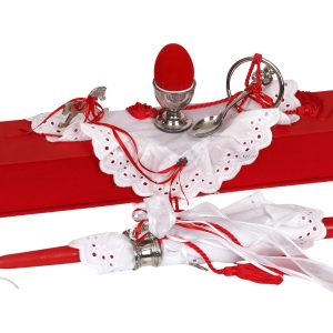 Λαμπάδα ΒΕΒΕ σε Κουτί με θέμα πρωιό -Κόκκινο. oikos364