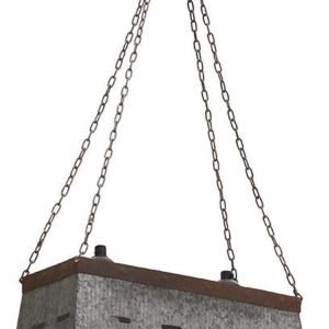 Inart Φωτιστικό Οροφής μεταλλικό- Γκρι.  39x14x20cm.  3-10-065-0004