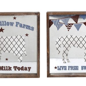 Κάδρο με Αγελάδα- μέταλλο/ξύλινο. "fresh milk today". 43x43cm. oikos439