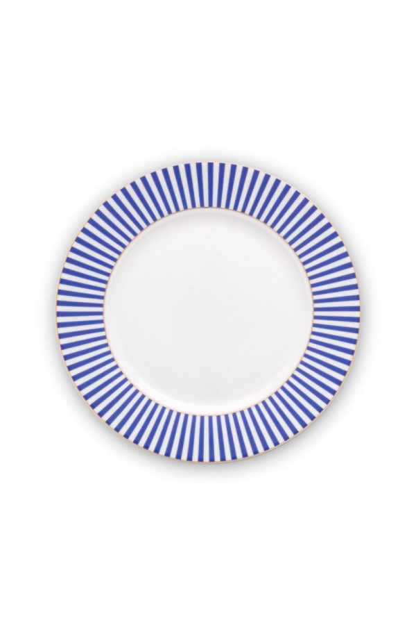 PIP STUDIO ΠΟΡΣΕΛΑΝΙΝΟ ΠΙΑΤΟ ΦΑΓΗΤΟΥ ΑΣΠΡΟ/ΜΠΛΕ ROYAL STRIPES 21cm 