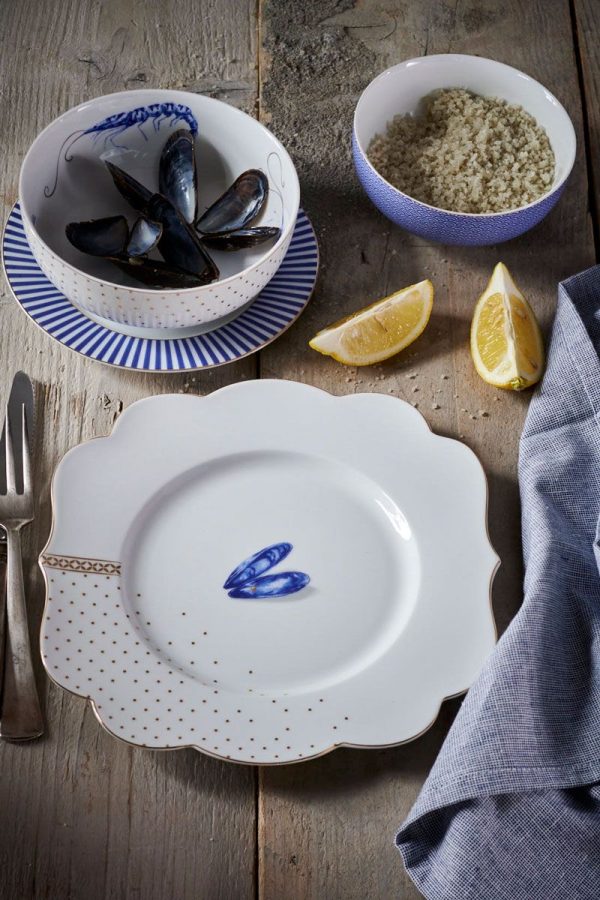PIP STUDIO ΠΟΡΣΕΛΑΝΙΝΟ ΠΙΑΤΟ ΑΣΠΡΟ/ΜΠΛΕ ΟΣΤΡΑΚΟ ROYAL YERSEKE 23.5cm - Image 2