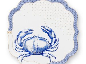 PIP STUDIO ΠΟΡΣΕΛΑΝΙΝΟ ΠΙΑΤΟ ΑΣΠΡΟ/ΜΠΛΕ ΚΑΒΟΥΡΙ ROYAL YERSEKE 24X24cm
