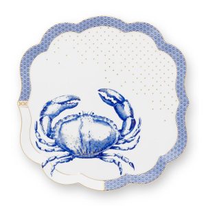 PIP STUDIO ΠΟΡΣΕΛΑΝΙΝΟ ΠΙΑΤΟ ΑΣΠΡΟ/ΜΠΛΕ ΚΑΒΟΥΡΙ ROYAL YERSEKE 24X24cm