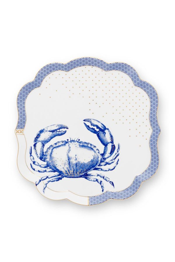 PIP STUDIO ΠΟΡΣΕΛΑΝΙΝΟ ΠΙΑΤΟ ΑΣΠΡΟ/ΜΠΛΕ ΚΑΒΟΥΡΙ ROYAL YERSEKE 24X24cm