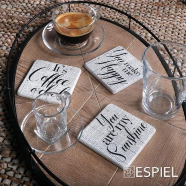 Espiel Σουβέρ Τετράγωνα Coffee (Σετ 6τμχ)  9.5Χ9.5cm. Nik315 - Image 2
