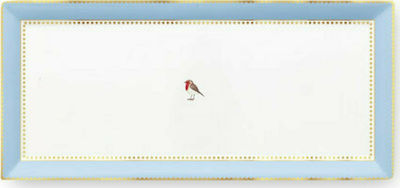PiP STUDIO Love Birds Δίσκος Σερβιρίσματος από Πορσελάνη Λευκός Γαλαζιος 33.3x15.5cm