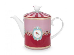 PIP STUDIO ΤΣΑΓΙΕΡΑ ΠΟΡΣΕΛΑΝΙΝΗ LOVE BIRDS ΚΟΚΚΙΝΗ 1.2LTR
