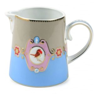 PIP STUDIO ΠΟΡΣΕΛΑΝΙΝΗ ΓΑΛΑΤΙΕΡΑ LOVE BIRDS ΓΑΛΑΖΙΟ/ΓΚΡΙ 270ML