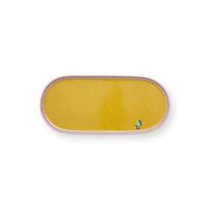 PiP Studio La Majorelle Οβάλ Δίσκακι σε Κίτρινο Χρώμα 25x12cm