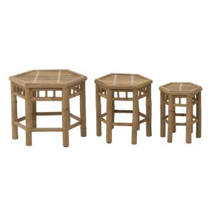 INART SET/3 ΤΡΑΠΕΖΑΚΙ ΜΠΑΜΠΟΥ NATURAL 50Χ43Χ40