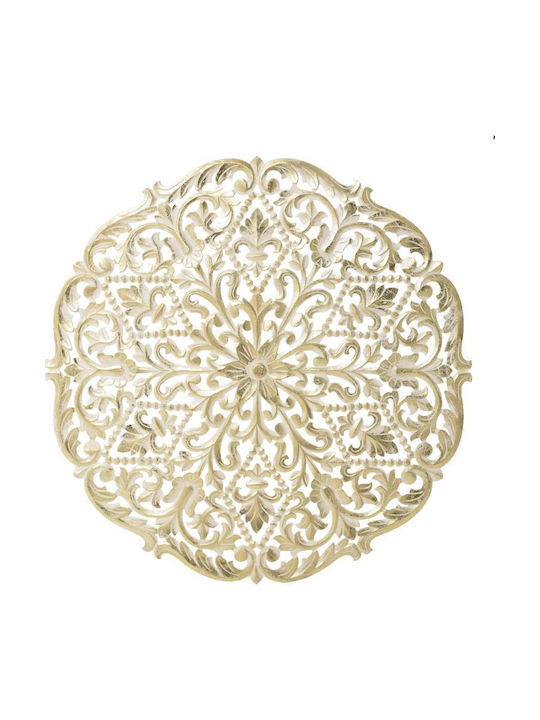 INART διακοσμητικο τοιχου ξυλογλυπτο αντικε λευκο/χρυσο D90